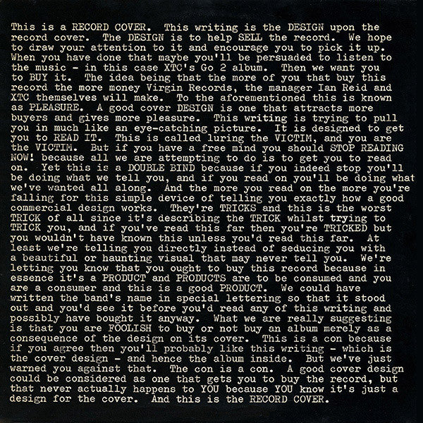XTC - Go 2 - NEW vinyl record for sale