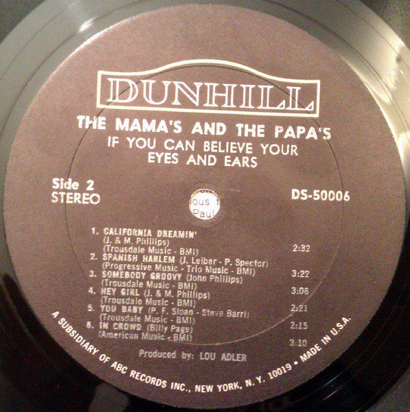 The Mama's And The Papa's - If You Can Believe Your Eyes And Ears - LP 4