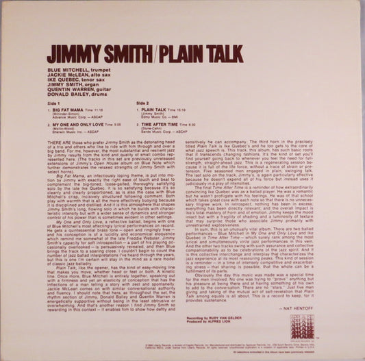 Jimmy Smith - Plain Talk - LP 2
