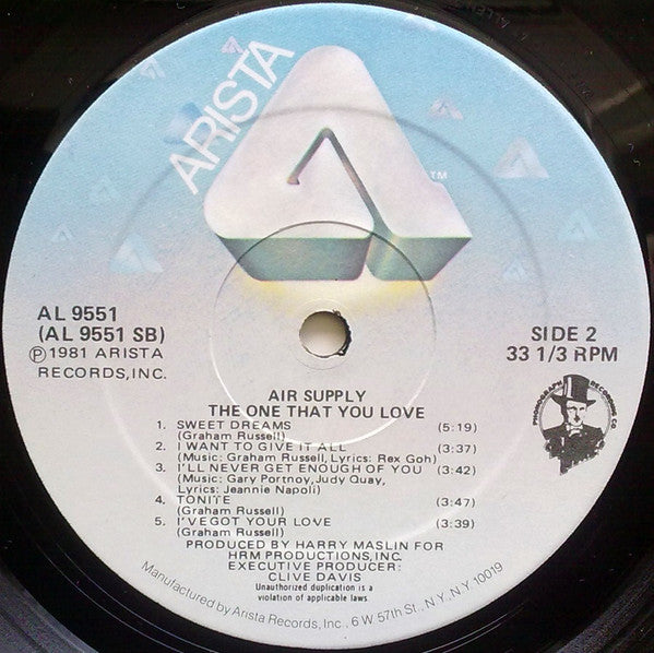 Air Supply - The One That You Love - LP 4