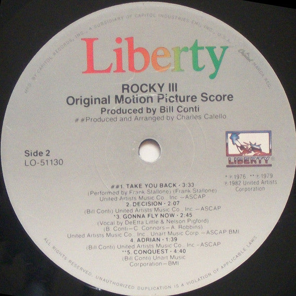 Bill Conti - Rocky III - Original Motion Picture Score - LP 4