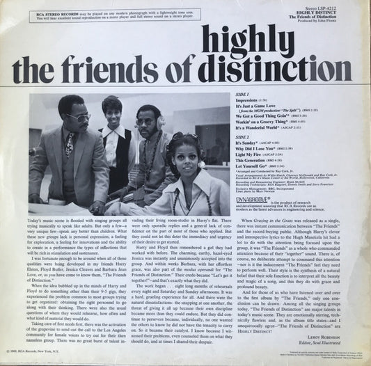 The Friends Of Distinction - Highly Distinct - LP 2