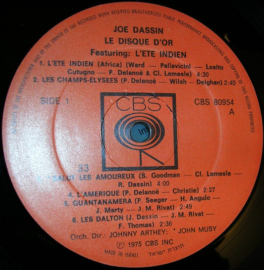 Joe Dassin - L'Eté Indien : Album D'Or - LP 2