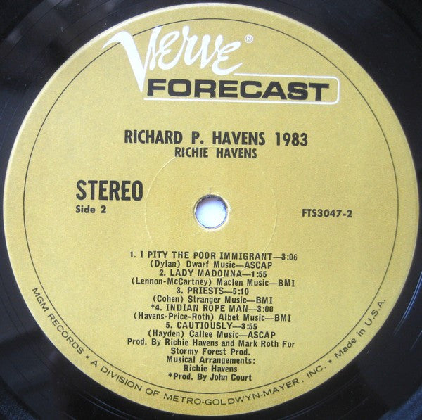 Richie Havens - Richard P. Havens, 1983 - LP 5
