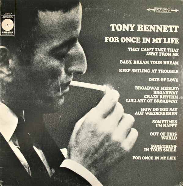 Tony Bennett - For Once In My Life - VINTAGE vinyl record for sale