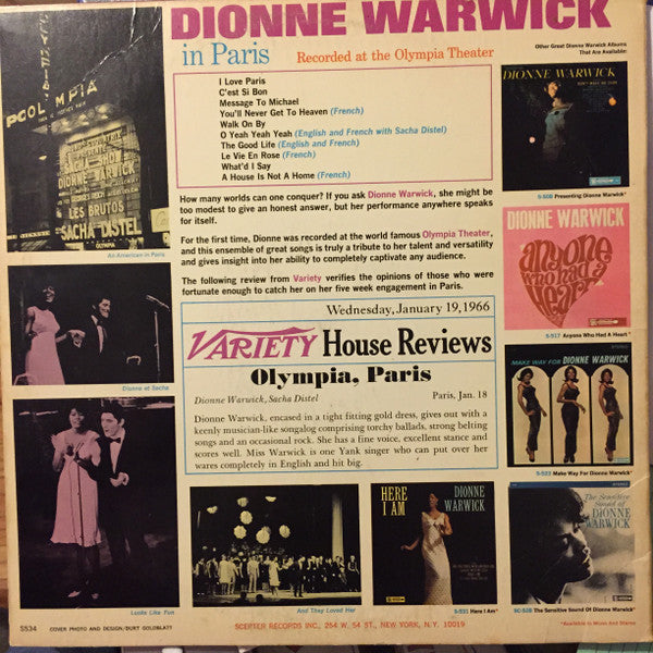 Dionne Warwick - In Paris - LP 2
