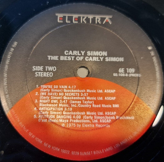 Carly Simon - The Best Of Carly Simon - LP 5