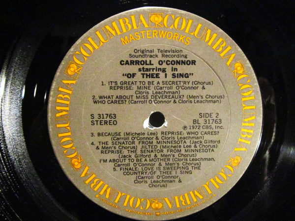 Carroll O'Connor - Of Thee I Sing (Original Television Soundtrack Recoding) - Vinyl, LP, Album, Stereo 4
