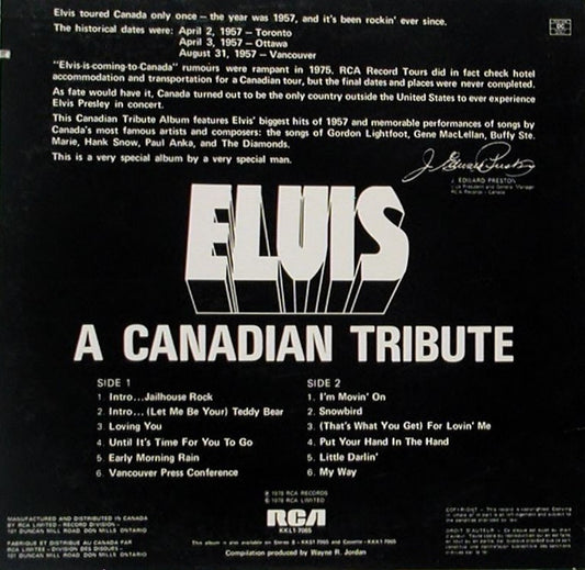 Elvis Presley - A Canadian Tribute - LP 2