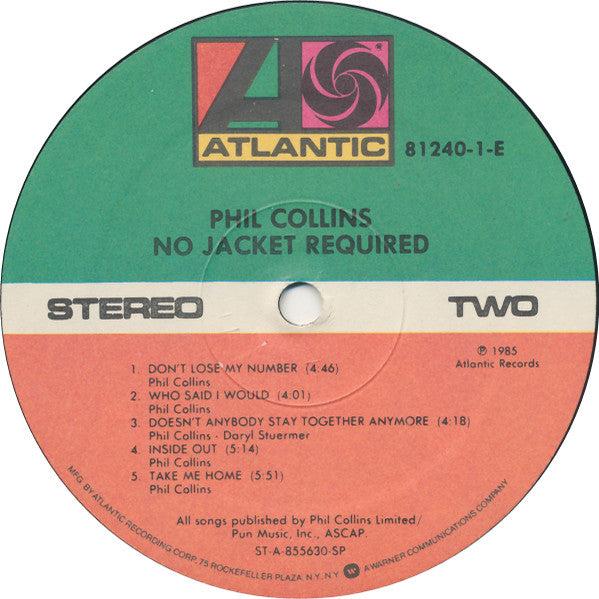 Phil Collins - No Jacket Required - LP 4