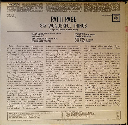 Patti Page - Say Wonderful Things - LP 2