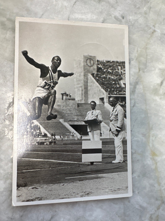1936 Jesse Owens Olympics Used Postcard