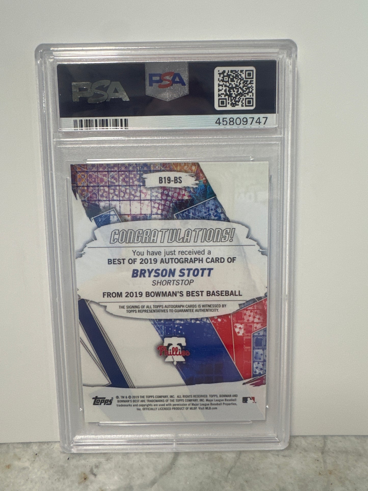 2019 Bowmans Best Stott Au PSA9