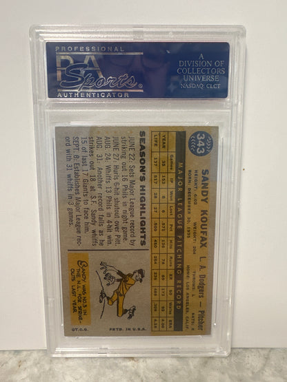 1960 Topps #343 Sandy Koufax PSA 6 EX-MT