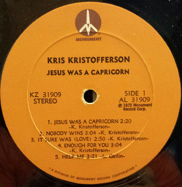 Kris Kristofferson : Jesus Was A Capricorn (LP, Album, All)