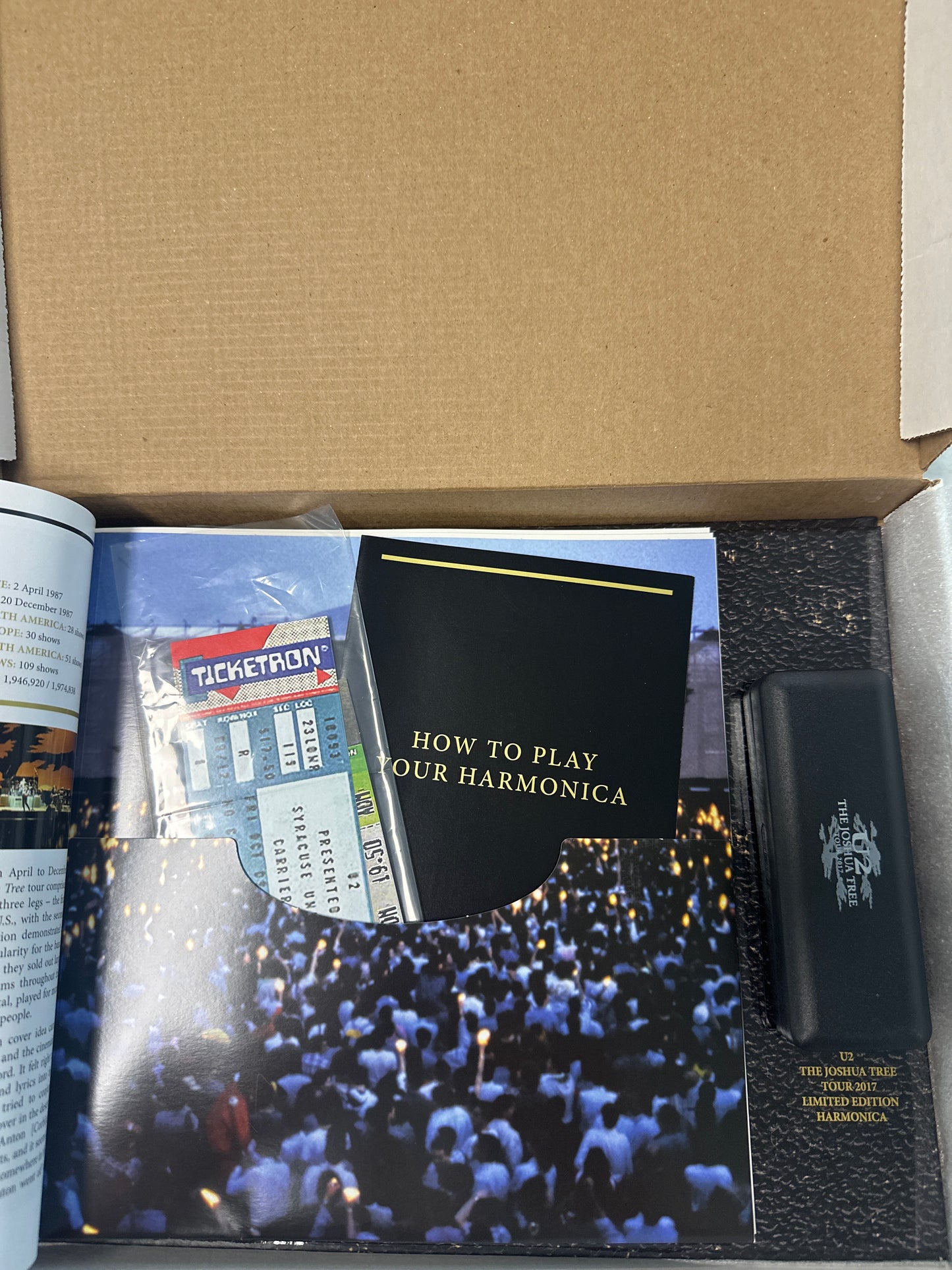 U2 - Joshua Tree 2017 Limited Edition VIP Tour Book with Harmonica