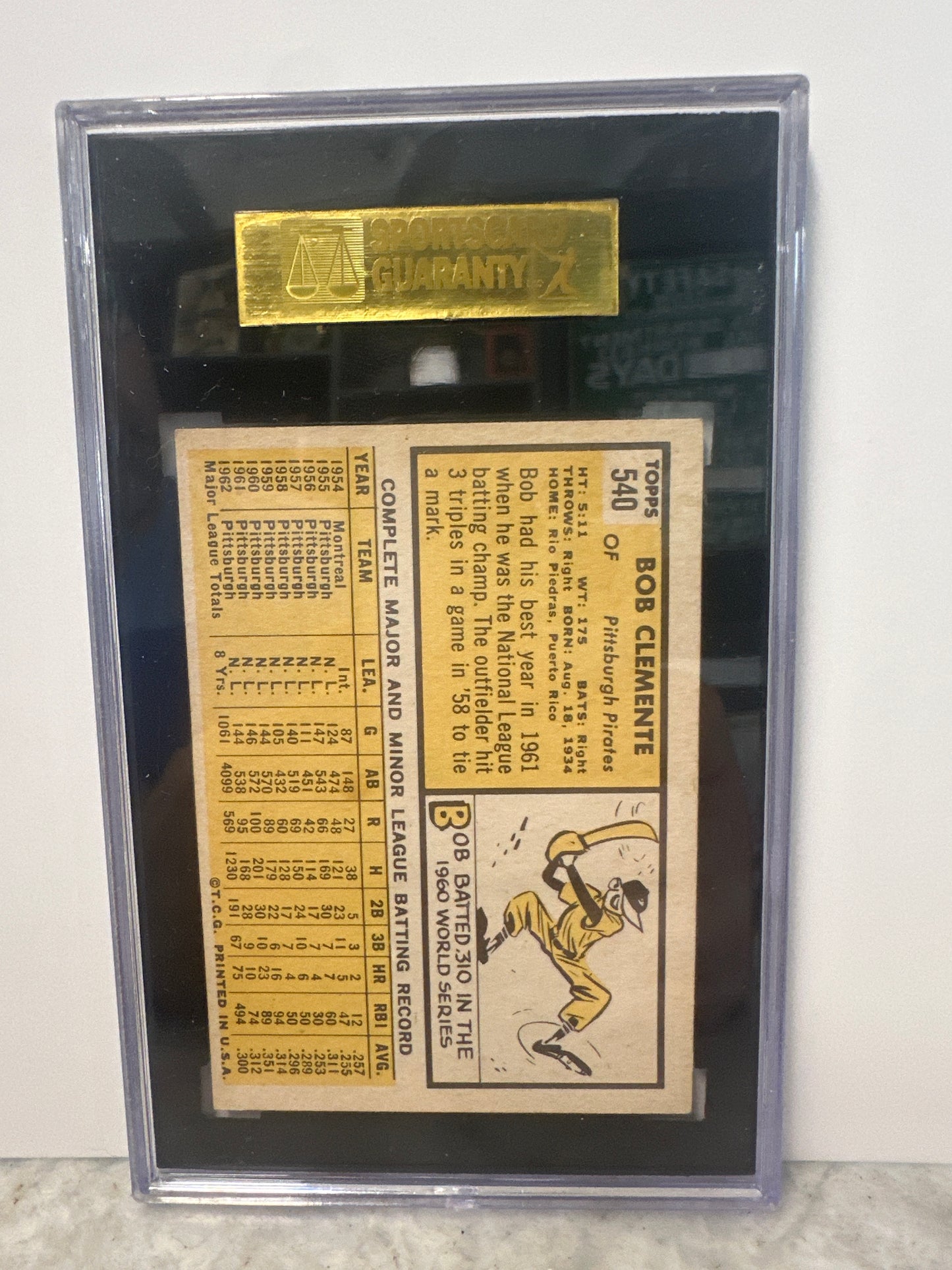 1963 Topps #540 Roberto Clemente SGC 60 EX