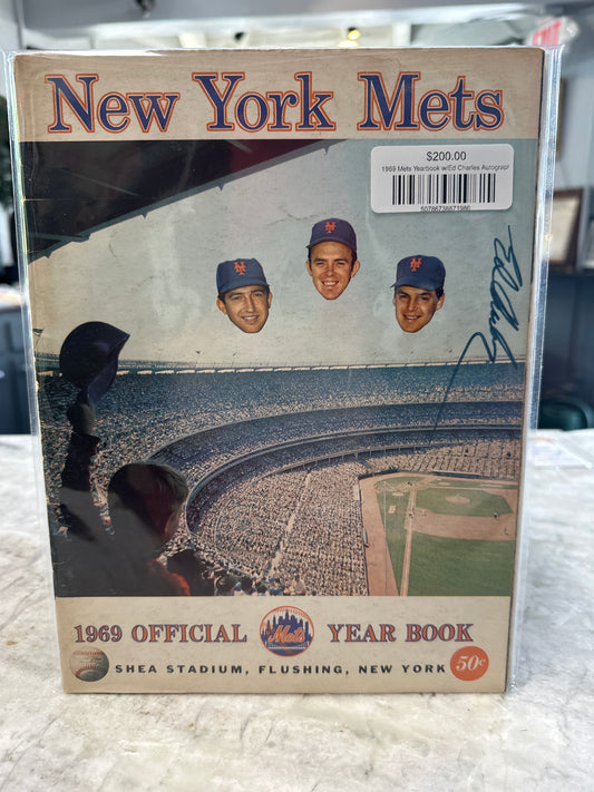 1969 Mets Yearbook w/Ed Charles Autograph
