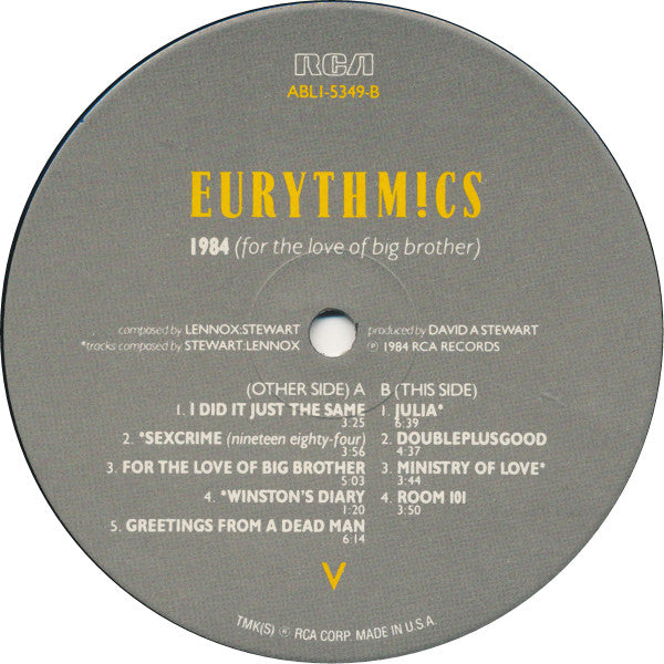 Eurythmics - 1984 (For The Love Of Big Brother) - LP 4
