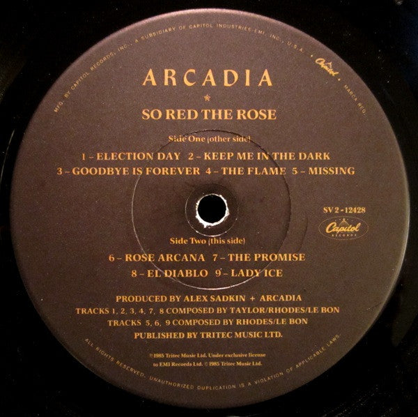 Arcadia - So Red The Rose - LP 4