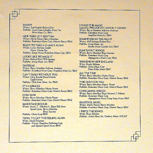 Barry Manilow - Greatest Hits - LP 5
