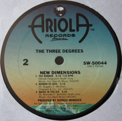 The Three Degrees - New Dimensions - LP 5