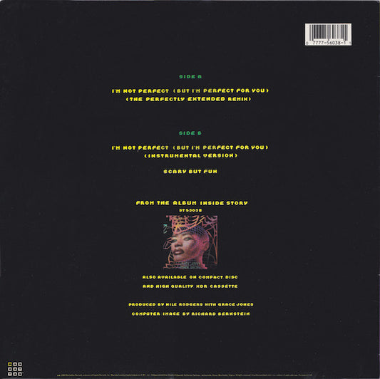 Grace Jones - I'm Not Perfect (But I'm Perfect For You) - 12" 2