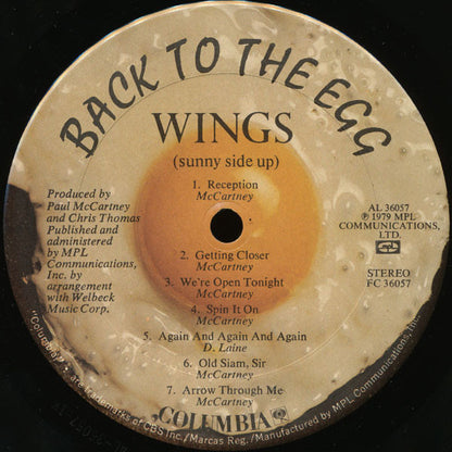 Wings - Back To The Egg - LP 3