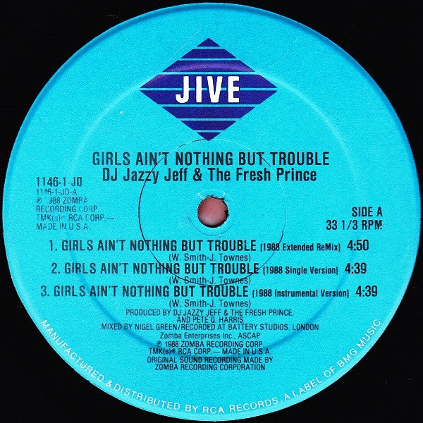 DJ Jazzy Jeff & The Fresh Prince - Girls Ain't Nothing But Trouble / Brand New Funk - 12" 3