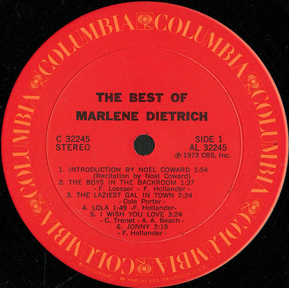 Marlene Dietrich - The Best Of Marlene Dietrich - LP 3