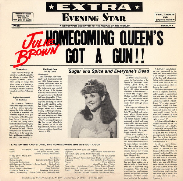 Julie Brown - I Like 'Em Big And Stupid - 12" 2