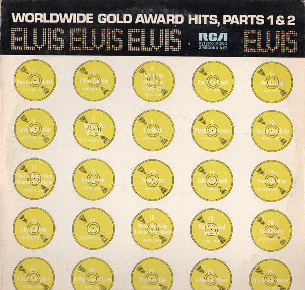 Elvis Presley - Worldwide Gold Award Hits - VINTAGE vinyl record for sale