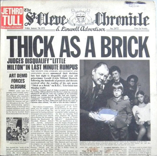 Jethro Tull - Thick as a Brick - VINTAGE vinyl record for sale