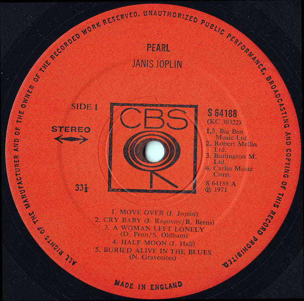 Janis Joplin - Pearl - LP 3