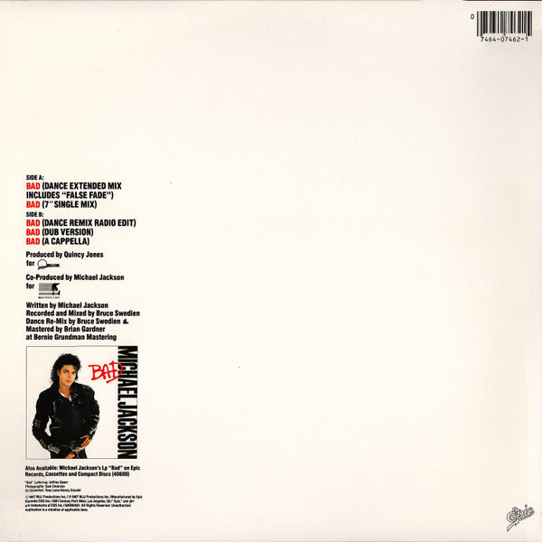 Michael Jackson - Bad - 12" 2
