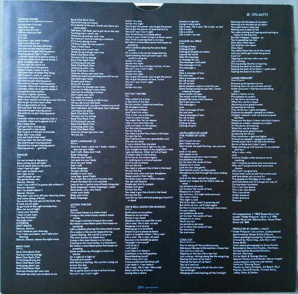 Queen - Hot Space - LP 4