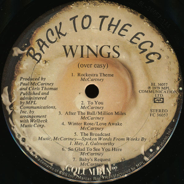 Wings - Back To The Egg - LP 4