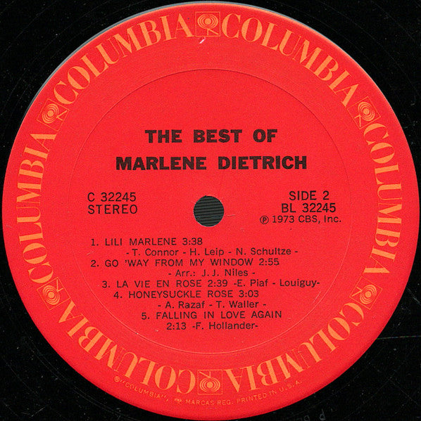 Marlene Dietrich - The Best Of Marlene Dietrich - LP 4