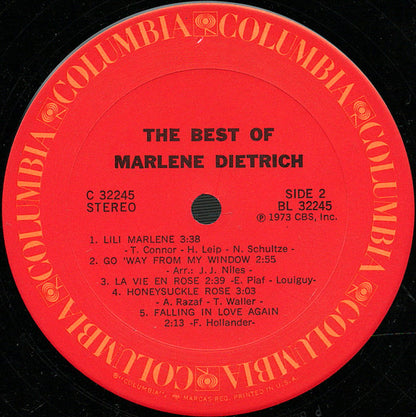 Marlene Dietrich - The Best Of Marlene Dietrich - LP 4
