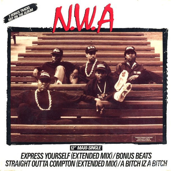 NWA - Express Yourself/Straight Outta Compton - 12" SINGLE - VINTAGE vinyl record for sale