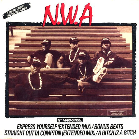 NWA - Express Yourself/Straight Outta Compton - 12" SINGLE - VINTAGE vinyl record for sale