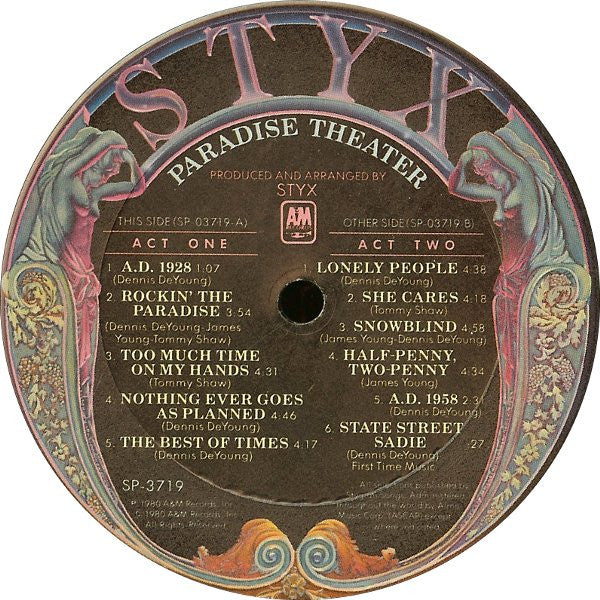 Styx - Paradise Theatre - LP 4