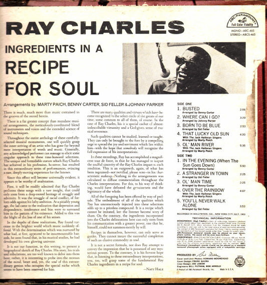 Ray Charles - Ingredients In A Recipe For Soul - LP 2