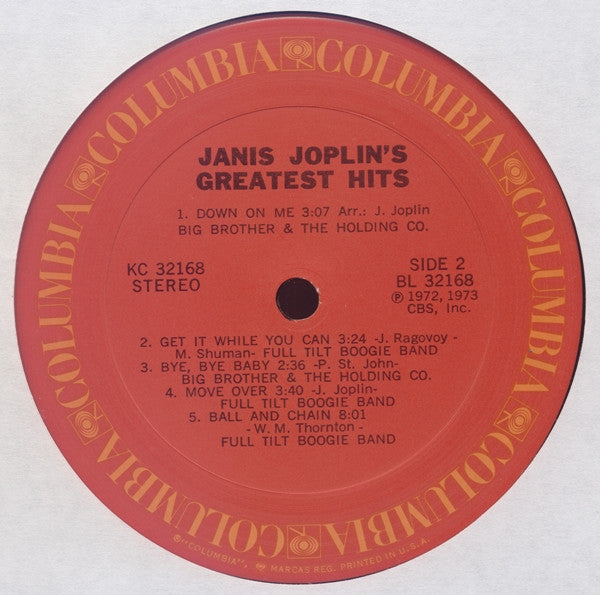 Janis Joplin - Janis Joplin's Greatest Hits - LP 4