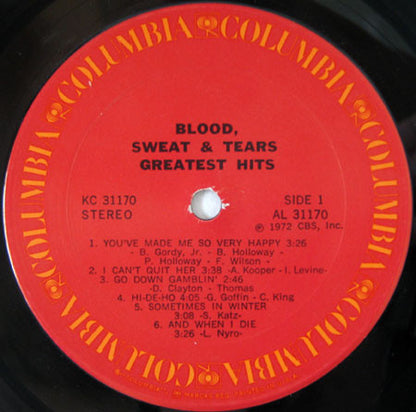 Blood, Sweat & Tears - Blood, Sweat & Tears Greatest Hits - LP 3
