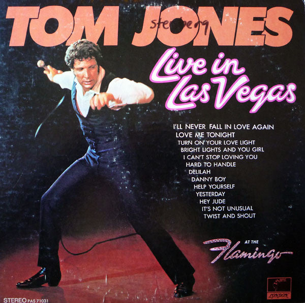 Tom Jones - Live In Las Vegas - VINTAGE vinyl record for sale