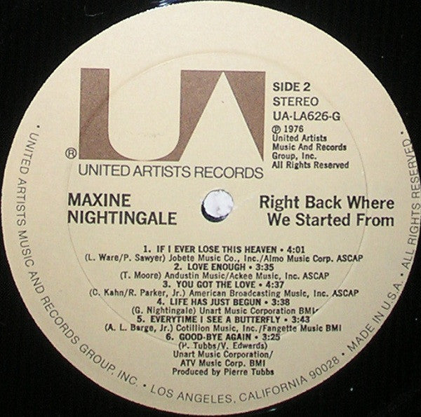 Maxine Nightingale - Right Back Where We Started From - LP 4