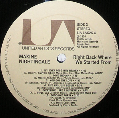 Maxine Nightingale - Right Back Where We Started From - LP 4