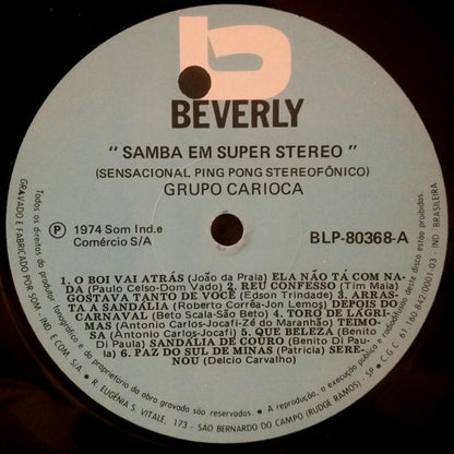 Grupo Carioca - Sambas Em Super Stereo (Sensacional Ping Pong Stereofonico) - LP 3