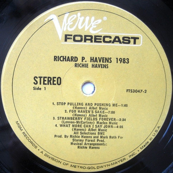 Richie Havens - Richard P. Havens, 1983 - LP 4